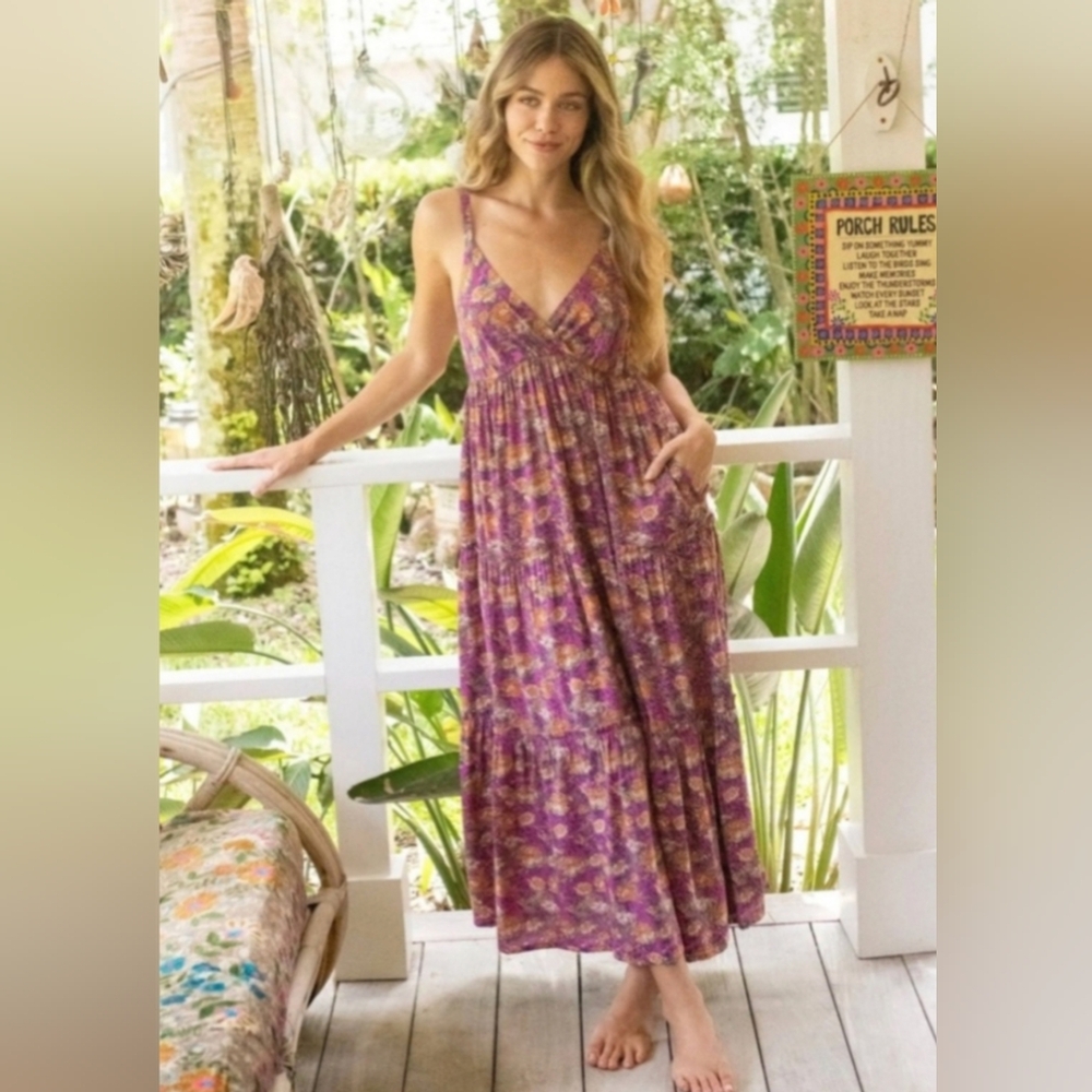 NATURAL LIFE Purple Floral Maxi Dress